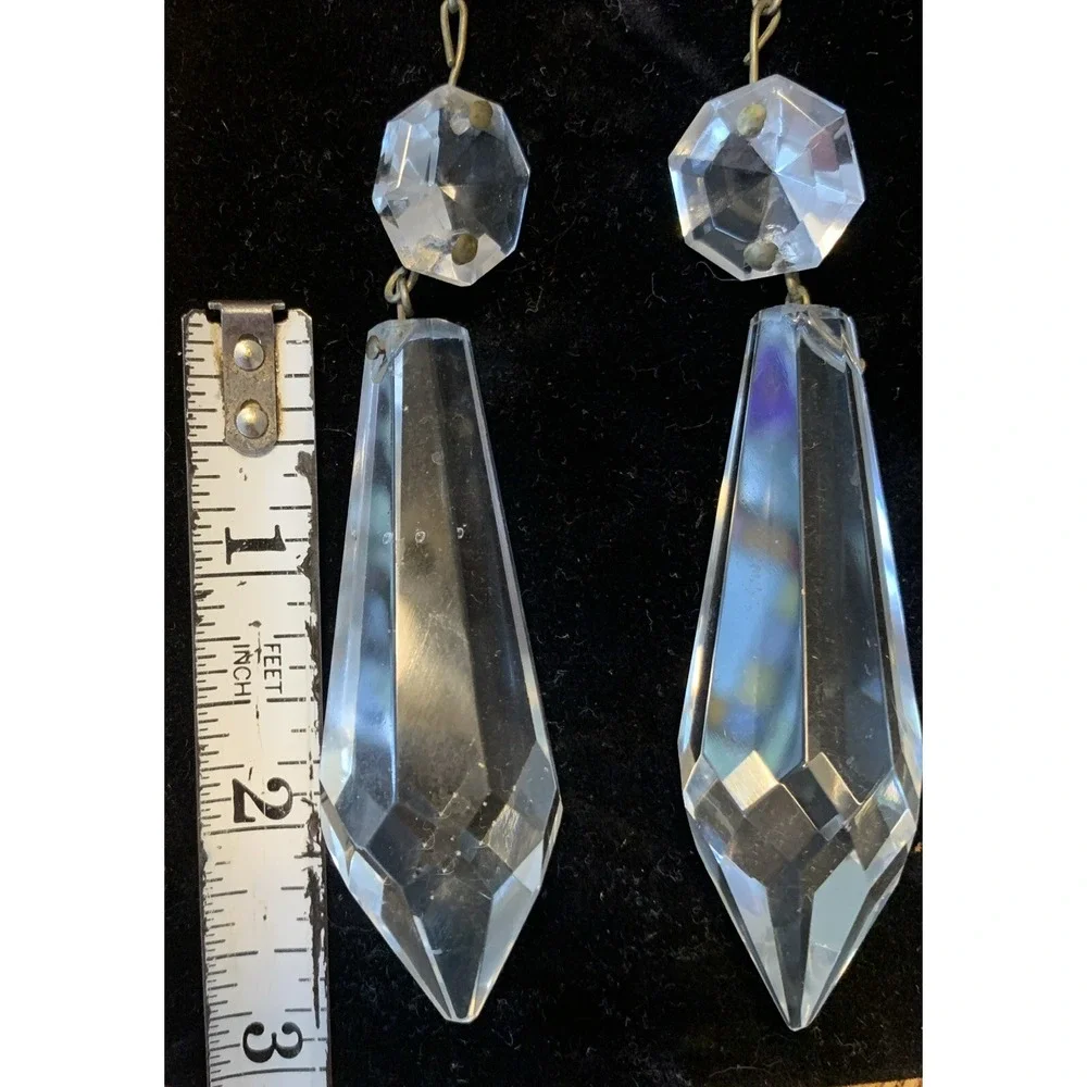 Vintage Crystal Glass‎ Chandelier Lamp Parts  Icicles Prisms Pendants